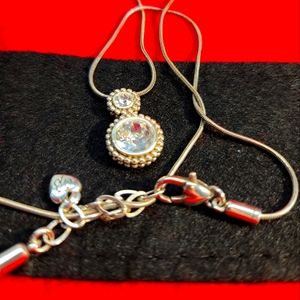 Brighton Twinkle Duo Silver Plated Necklace 16-18 inch